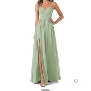 Azazie Cora size 4 dusty sage